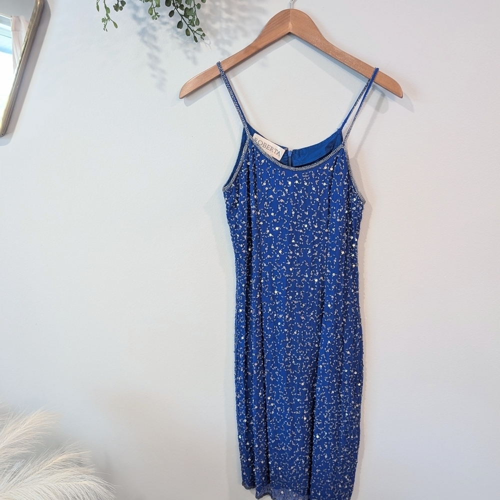 Roberta Bridal Blue Spaghetti Strap Cocktail Dress